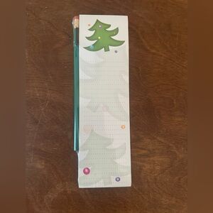 Festive Green Tree Notepad with Pencil